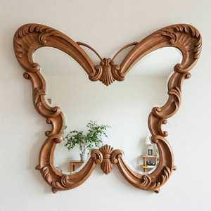 Espejo Multiusos de Lujo Lixora, Moderno, de Madera, con Forma de Mariposa, para Baño, Hotel, Apartamento, Villa o Casa de Campo - Product Image 1