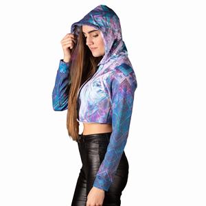 Sudadera Corta de Manga Larga para Mujer, Algodón 2026, Personalizable con Logotipo, Sudadera con Capucha Corta OEM, Venta al Por Mayor - Product Image 3