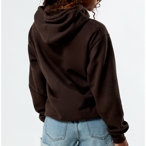 Sudadera con capucha recortada para mujer de último diseño con logotipo personalizado que imprime sudaderas con capucha sólidas para mujer Servicio OEM - Product Image 4