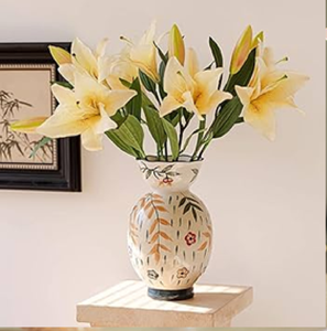 แจกันวาดด้วยมือสีสันสดใสดีไซน์ลายดอกไม้แปลกๆของตกแต่งบ้านที่มีชีวิตชีวาแจกันขนาดเล็กมีจำหน่ายในราคาขายส่ง - Product Image 6