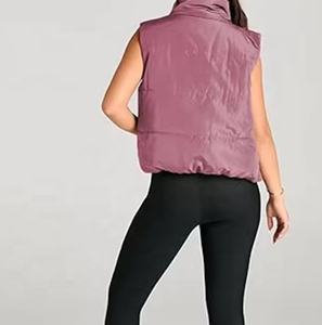 Chaleco Corto Reversible de Invierno para Mujer, Estilo Europeo Americano 2025, Casual, Vintage, con Cuello Alto y Grueso - Product Image 6