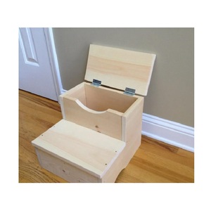 Taburete de Madera Maciza Rústica con Acabado Natural Liso, Perfecto para Cocinas, Dormitorios, Baños y Uso Doméstico - Product Image 6