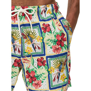 Short de plage en spandex extensible dans les 4 sens personnalisé pour hommes, anti-rides, caractéristique solide, motif imprimé du logo sur le devant, service OEM disponible - Product Image 4