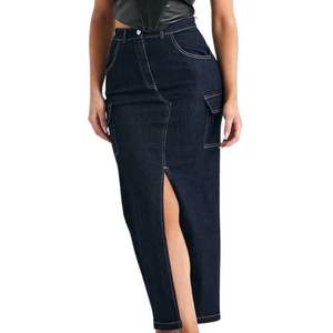 OEM Mini-jupe en coton denim de haute qualité, personnalisée et en gros, pour femmes Jeans taille haute à boutons pour femmes 2026 - Product Image 3