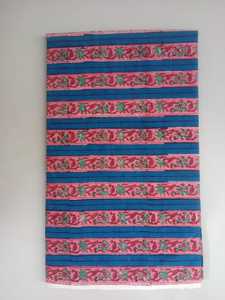 Tela con estampado de bloque de mano de gasa de algodón hecha a mano india a rayas para vestido, Material para hacer vestidos, tela de vestido de verano para mujer - Product Image 4