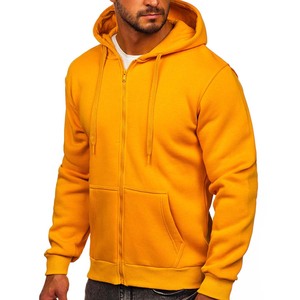 Nouveau sweat à capuche en molleton de coton respirant pour homme, à manches longues, couleur unie, avec fermeture éclair montante, idéal pour l'hiver - Product Image 1