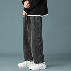 Blue Black Embellished Denim Jeans con Pearl Straight Skinny Stacked Jeans para hombres Pantalones al por mayor - Product Image 2