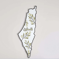Carte de l'Israël en bois écologique faite à la main, tuile gravée au laser, décoration murale personnalisable, technique peinte, cadeau d'affaires