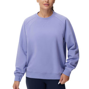 Sudadera de Invierno para Mujer, Corte Regular, Felpa Transpirable, con Bolsillos Delanteros, Hombros Caídos, Cuello Redondo - Product Image 1