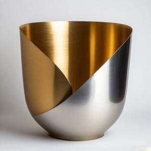 กระถางต้นไม้ที่มีความคมชัดหนาทำจากโลหะขัดเงาสำหรับตกแต่งสีเขียวแบบพรีเมี่ยมพร้อมแรงบันดาลใจในการออกแบบร่วมสมัย - Product Image 3