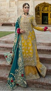 เย็บปักถักร้อย LATEST---HEAVY บน KURTA ยาวมีสไตล์ด้วยชุด LEHENGA ประดับด้วยลูกปัดแก้วคริสตัลหินงาน DABKA @ 2023 - Product Image 2