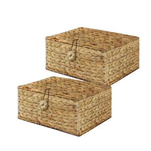 Boîtes de rangement rectangulaires en jacinthe de style vintage OEM panier de stockage d'eau naturel multifonctionnel conception flexible bonne qualité - Product Image 1