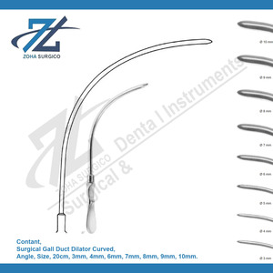 Dilatador de conducto biliar curvo de 9MM de alta calidad, instrumentos quirúrgicos de acero inoxidable de 20cm, fabricante de Pakistán, instrumentos básicos - Product Image 2