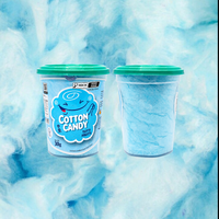 Pop's Fantasy Tutti Frutti Suikerspin Roze Blauw Braziliaanse zoete snack 30g beker