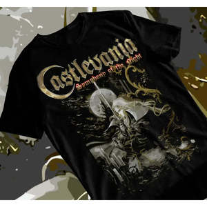 T-shirt unisexe Castlevania 100% coton jersey premium style hip-hop avec étiquette personnalisée, motif logo uni, compressé 220 grammes - Product Image 4