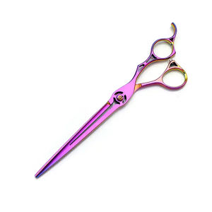 Ciseaux de toilettage pour animaux de compagnie de couleur titane 7 "ciseaux de toilettage de coupe de cheveux de chat en acier inoxydable allemand avec vis fantaisie - Product Image 4