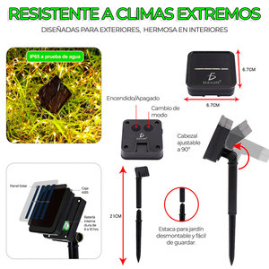 ไฟประดับโซลาร์รูปเกล็ดหิมะหลากสี 5 เมตร วัสดุพลาสติกกันน้ำ - Product Image 3