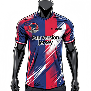 Maillot de football personnalisé pour homme, service OEM, 100% polyester, respirant, séchage rapide, antibactérien, col rond, manches courtes - Product Image 1