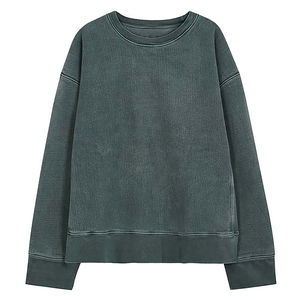 Sudadera para hombre, jersey de cuello redondo con lavado ácido desteñido, sudaderas con capucha y sudaderas para hombre de talla grande, sudadera de algodón pesado de alta calidad - Product Image 2