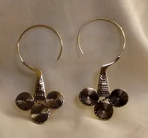 高品质耳环黄铜大耳环批量价格黄金螺旋耳环珠宝女性
