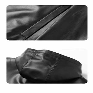 Chaqueta de Cuero Vacuno para Hombre, de Alta Calidad, Ecológica, Transpirable, para Invierno, con Cuello Alto, Diseño Personalizado, Estilo Casual - Product Image 3