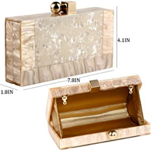 Bolso de mano de resina con cadena para mujer, Cartera de mano femenina de diseño novedoso, con diseño creativo rectangular - Product Image 3