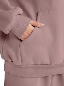 Ensemble deux pièces pour femmes, ensemble de sport, survêtement, jogging, sweat-shirt à capuche, haut court, pantalon, ensembles assortis pour femmes, tenue - Product Image 6