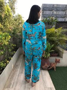 Ensemble de pyjama en coton imprimé tigre à la mode femmes 100% coton vêtements de détente été décontracté personnalisé pyjama de mariée - Product Image 2