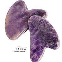 Belle améthyste Gua Sha masseur naturel améthyste soins de la peau équipement de guérison acheter en ligne auprès des exportations de cristaux Amayra