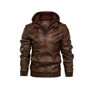 Chaqueta de cuero genuino para hombre, piel de vaca, invierno, impermeable, con capucha, informal, de alta calidad, la mejor oferta - Product Image 4