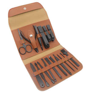 Professionnel 16 pièces en acier inoxydable manucure pédicure ensemble usine en gros Portable peau morte coupe-ongles pour les soins personnels - Product Image 1