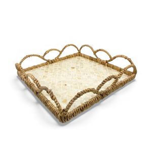 Plateau en nacre en gros avec bord en jacinthe d'eau pour la décoration de table à la maison, service de nourriture en provenance du Vietnam - Product Image 4