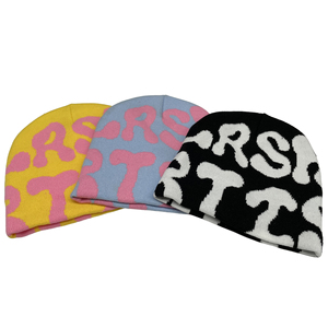 Gorro de Punto Acrílico 100% Personalizado de Alta Calidad con Logotipo Jacquard, Diseño de Letras, Estilo Y2K, Estampado Completo, para Viajes, 2026 - Product Image 2