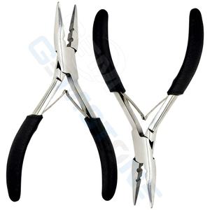 Pince à extensions capillaires professionnelle en acier inoxydable de 5,5 pouces, outil de sertissage à 2 trous pour micro-anneaux et nano-perles - Product Image 4