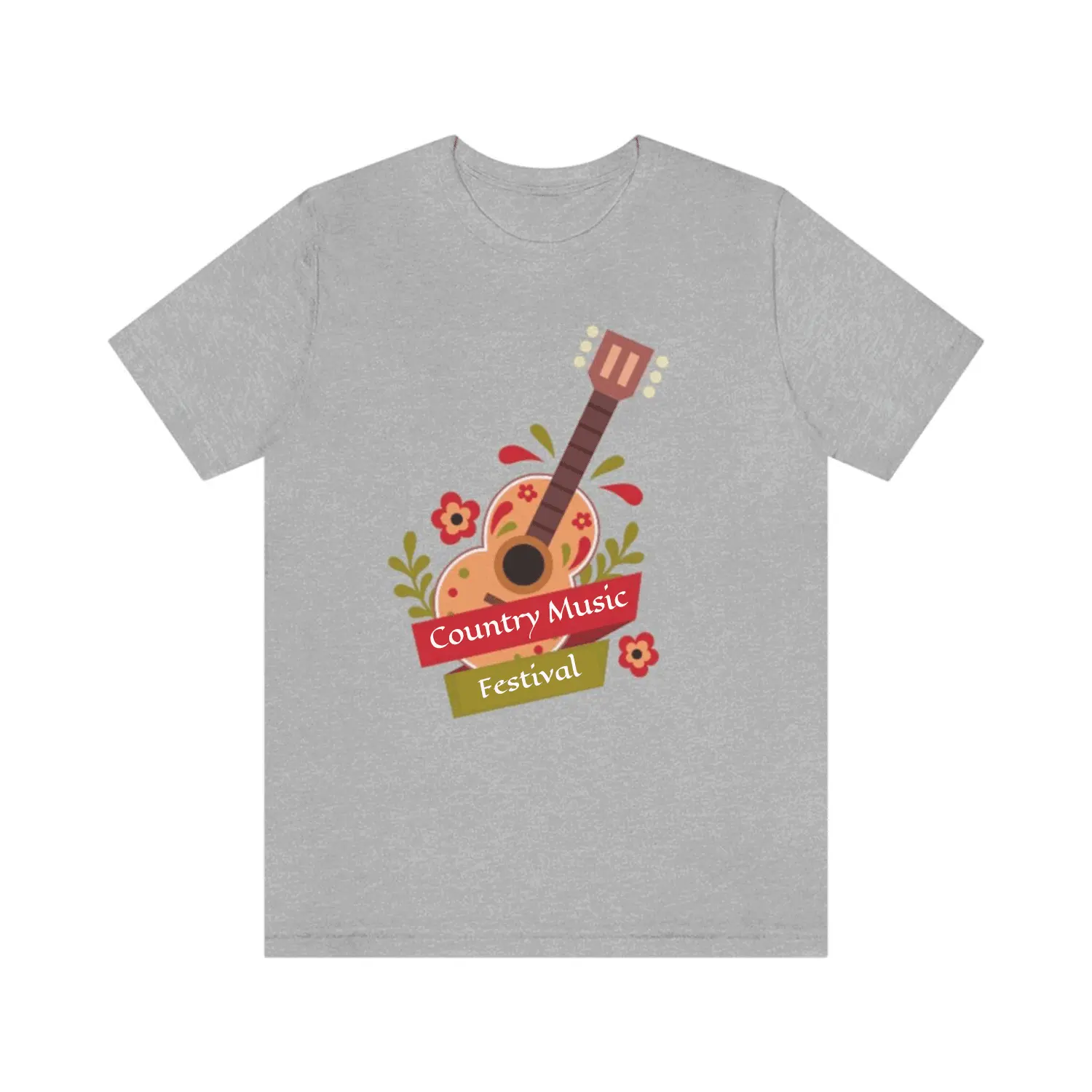 Muziekliefhebbers Beste Kwaliteit Effen Kleur Custom Gitaar Print T-Shirt 100% Katoen Duurzame Stof Gebreide Heren Casual Streetwear