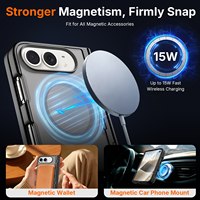 Étui pour iPhone Duo AilesTecca, finition mate, avec support arrière caché, protection d'écran, protection de la charnière, étui magnétique pour téléphone portable