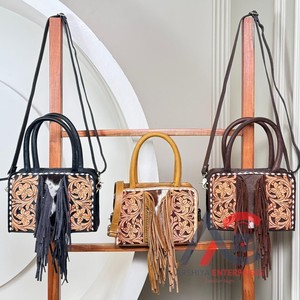 Mini bolso de mano de cuero de vaca 2025 de calidad superior, bolso de mano con flecos, correa cruzada ajustable, bolso de hombro para mujer - Product Image 1
