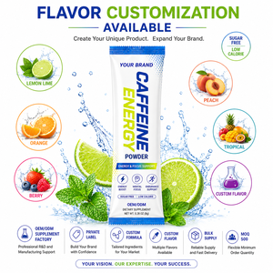 Sachet de Energía en Polvo con Cafeína, Sabor Cítrico y Menta, Sin Azúcar, Bajo en Calorías, Impulso de Energía, Apoyo para la Concentración Mental y la Resistencia - Product Image 2