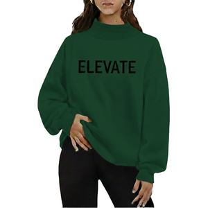Sweat-shirt ample à col montant pour femmes, en coton doux et polaire, respirant, à séchage rapide, écologique, confortable et décontracté pour l'hiver - Product Image 1