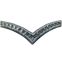Bridon de luxe unique en cuir véritable en forme de V, de qualité supérieure, avec frontale ornée de strass étincelants, logo personnalisé