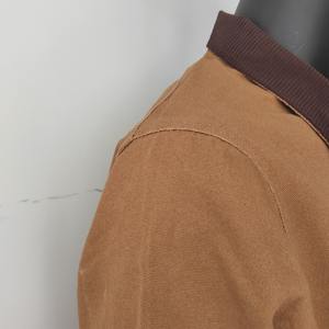 Chaqueta de trabajo de invierno con cuello vuelto de lona en blanco Vintage unisex con cremallera frontal de algodón orgánico Reversible a prueba de viento - Product Image 6