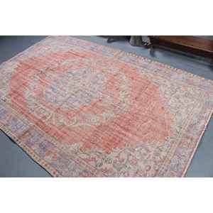 Alfombra Turca Vintage Grande de 6.1x9.2 pies, Alfombra Oriental Roja de Lana - Product Image 4