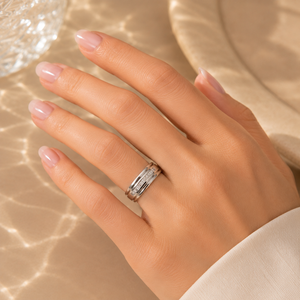 Rose Gold Plated Princess Cut CZ Eternity Band <b>Ring</b> - Product Image 5