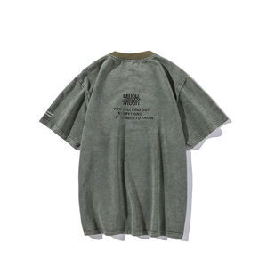 100% coton lavé à l'acide 250Gsm lourd Vintage hommes t-shirt personnalisé blanc Vintage t-shirt - Product Image 5