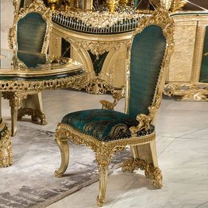Set da Pranzo di Lusso <span class=keywords><strong>Majestica</strong></span> Hotel Emma in Legno di Teak Massiccio Intagliato a Mano con Finitura Verde, Arredamento Classico di Lusso - Product Image 3