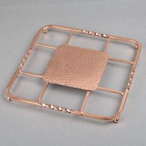 Decorative Metal <b>Trivet</b> Providing Functional Heat Protection For <b>Wooden</b> Marble Granite Counters Serving Hot Pots Pans - Product Image 1