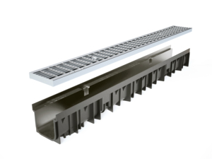 WAVEDRAIN 110 HDPE Canal de drainage extérieur à design ondulé moderne avec grille galvanisée B125 pour la construction et l'immobilier - Product Image 2