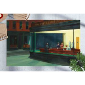 Tapis imprimé au design vintage Nighthawks, cadeau fait main pour la décoration de la maison, tapis en chenille - Product Image 2
