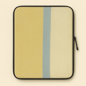 Housse de protection pour ordinateur portable à rayures beiges et bleues minimalistes pour ordinateurs portables tablettes Design vertical grande capacité Portable - Product Image 1