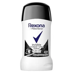 Rexona Vrouwen Motionsense Onzichtbaar Zwart + Wit 48H ANTI-PERSPIRANT Stevige Stok 40 Ml